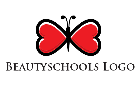 butterfly made of heart wings logo