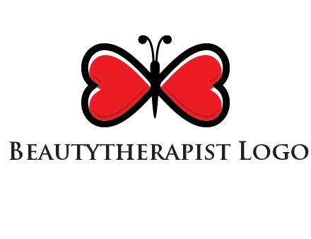 butterfly made of heart wings logo