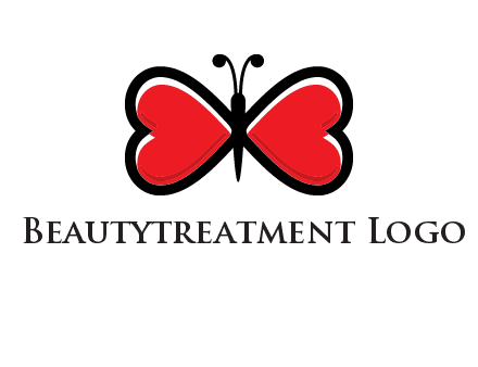 butterfly made of heart wings logo