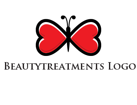 butterfly made of heart wings logo