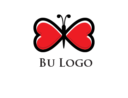 butterfly made of heart wings logo