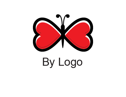 butterfly made of heart wings logo
