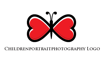 butterfly made of heart wings logo