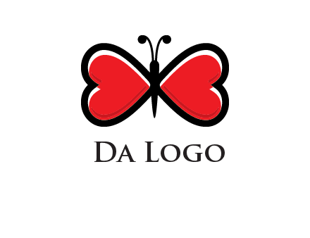 butterfly made of heart wings logo