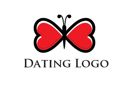 butterfly made of heart wings logo
