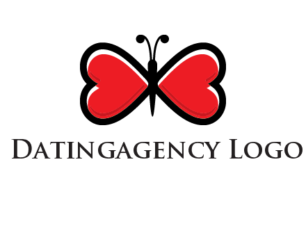 butterfly made of heart wings logo