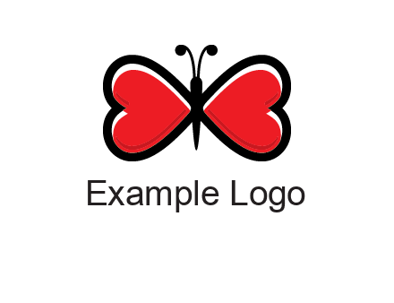 butterfly made of heart wings logo