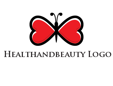 butterfly made of heart wings logo