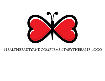 butterfly made of heart wings logo