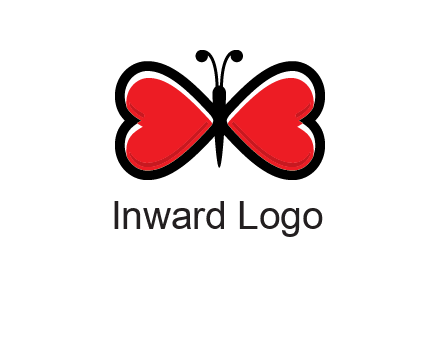 butterfly made of heart wings logo