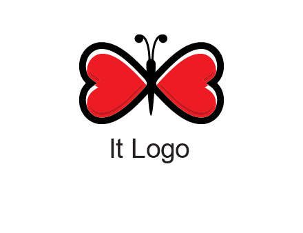 butterfly made of heart wings logo