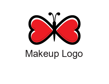 butterfly made of heart wings logo