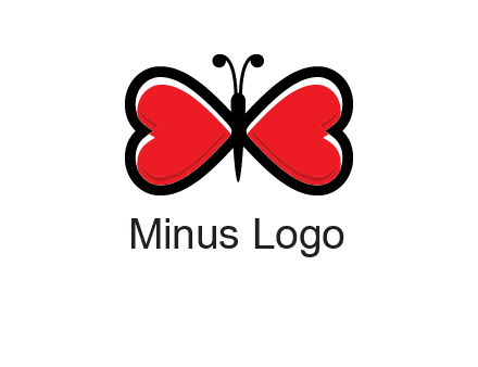 butterfly made of heart wings logo