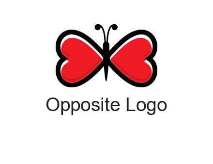 butterfly made of heart wings logo
