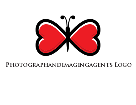 butterfly made of heart wings logo