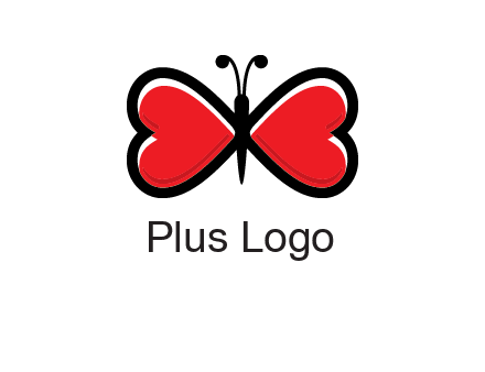 butterfly made of heart wings logo