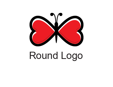 butterfly made of heart wings logo