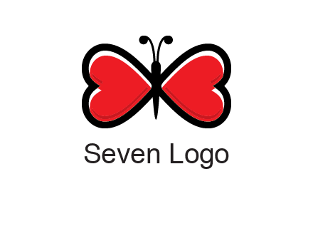 butterfly made of heart wings logo