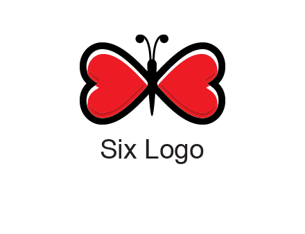 butterfly made of heart wings logo