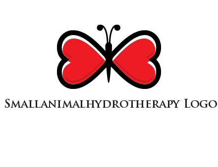 butterfly made of heart wings logo