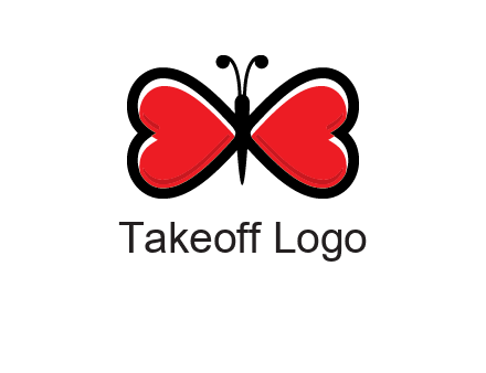 butterfly made of heart wings logo