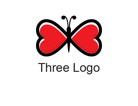 butterfly made of heart wings logo