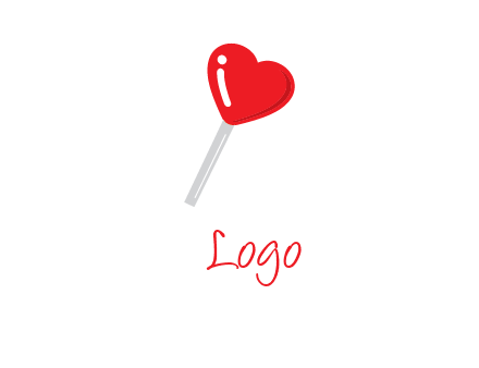 heart shape lollipop logo
