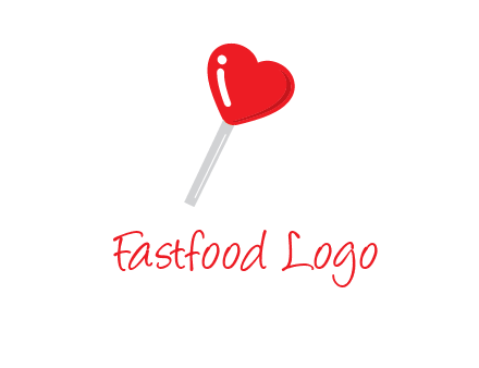 heart shape lollipop logo