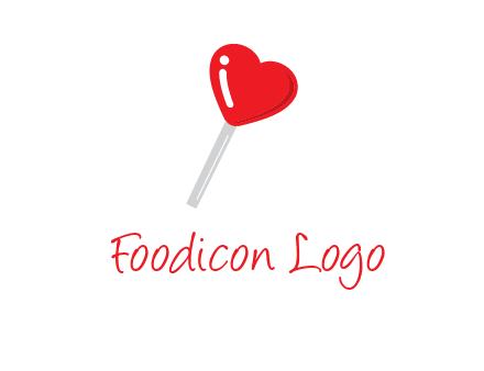 heart shape lollipop logo