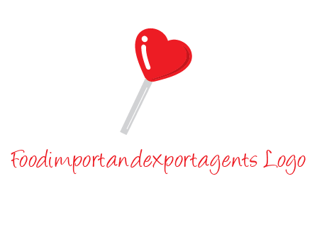 heart shape lollipop logo