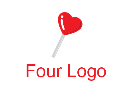 heart shape lollipop logo