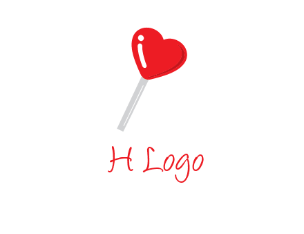 heart shape lollipop logo