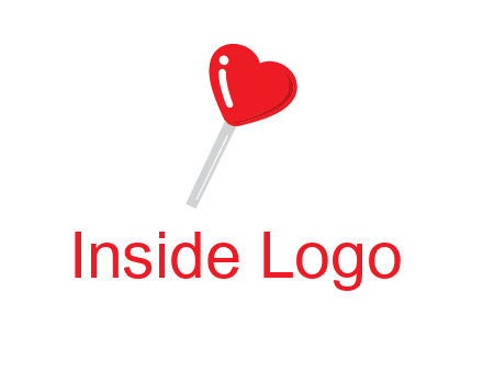 heart shape lollipop logo