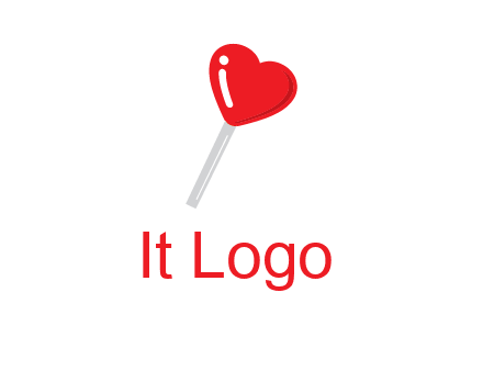 heart shape lollipop logo