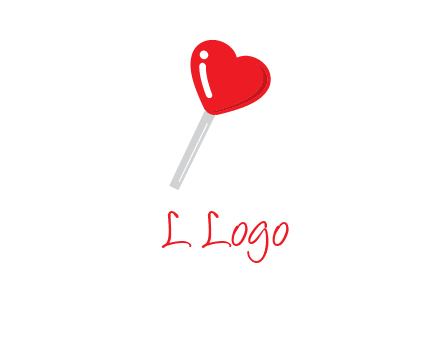 heart shape lollipop logo