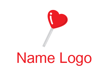 heart shape lollipop logo