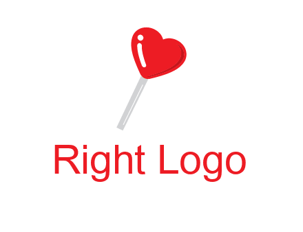 heart shape lollipop logo