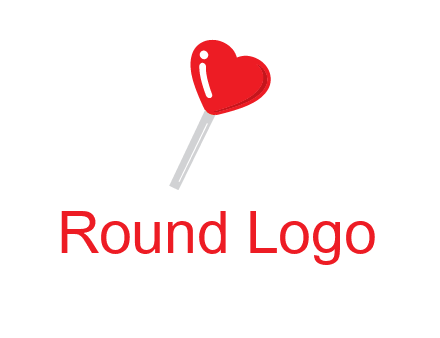 heart shape lollipop logo