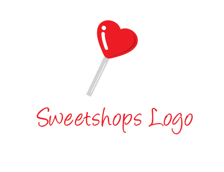 heart shape lollipop logo