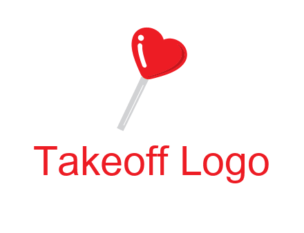 heart shape lollipop logo