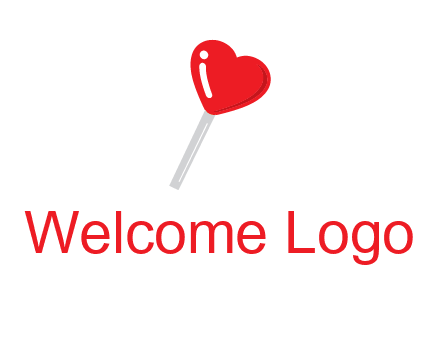 heart shape lollipop logo