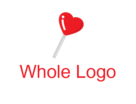 heart shape lollipop logo