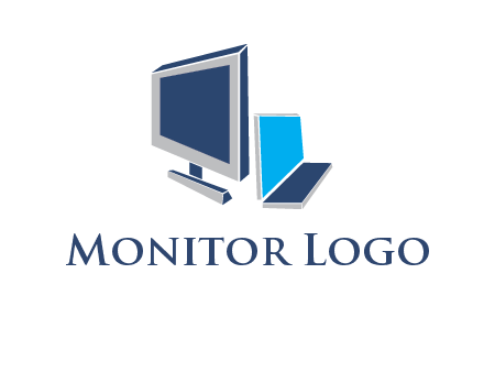 abstract monitor and laptop icon