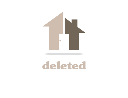 door inside the abstract house logo
