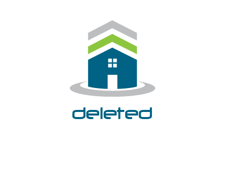 abstract house stand on circle logo