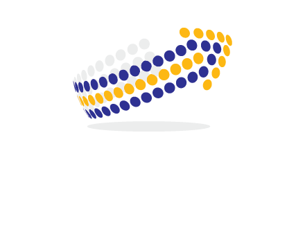 arrow forming doted swoosh logo