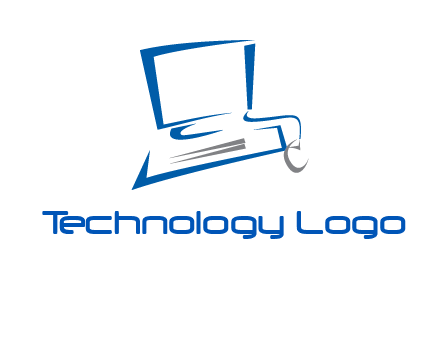 abstract computer with mouse logo