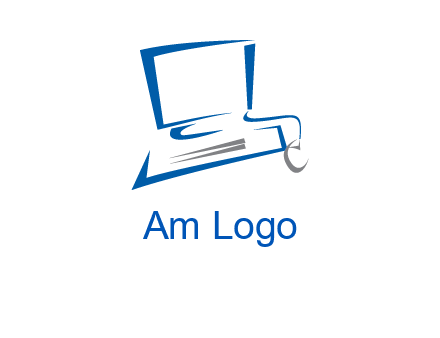 abstract computer with mouse logo