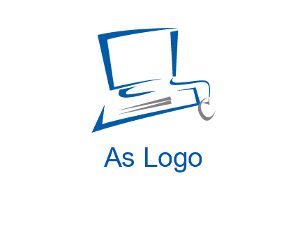 abstract computer with mouse logo