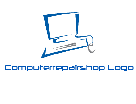 abstract computer with mouse logo